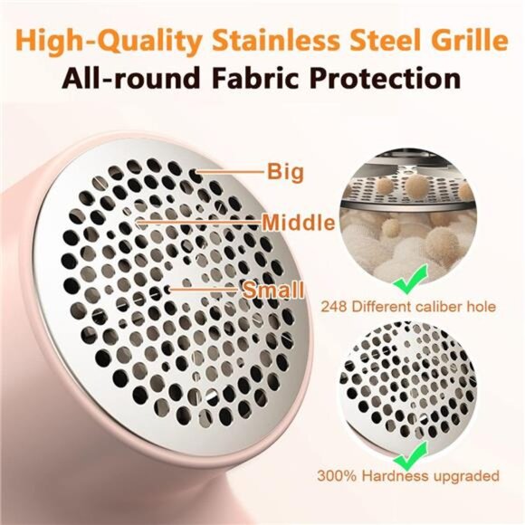 𝗥𝗲𝗰𝗵𝗮𝗿𝗴𝗲𝗮𝗯𝗹𝗲 Fabric Shaver,Lint Remover for Clothes with 3 Blades - Picture 5 of 7